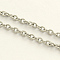 Tarnish Resistant 304 Stainless Steel Cable Chains, Textured, Unwelded, Oval, Stainless Steel Color, 4x3x0.8mm