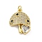 Brass Micro Pave Cubic Zirconia Pendants, Mushroom with Heart Charms, Rack Plating, Lasting Plated, Cadmium Free & Lead Free, with Jump Ring, Real 18K Gold Plated, 25x19.5x5.5mm, Hole: 3mm