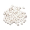 6/0 Opaque Glass Seed Beads, Round Hole, Rondelle, White, 4~4.5x3~4mm, Hole: 0.8~1.5mm