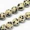 Natural Dalmatian Jasper Stone Bead Strands, Round, 4mm, Hole: 0.5mm, about 83~90pcs/strand, 14.9 inch