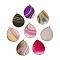 Natural Agate Pendants, with Brass Findings, Teardrop, Golden, Mixed Color, Dyed & Heated, 42~42.5x32~32.5x2~3mm, Hole: 2mm