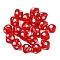 Handmade Lampwork Beads, Bicone with Polka Dot, Red, 12.5~13x11mm, Hole: 1.8mm