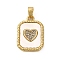 Brass Micro Pave Cubic Zirconia Pendants, Heart, with White Shell, Long-Lasting Plated, Cadmium Free & Lead Free, Rack Plating, White, 18.5x13x2mm, Hole: 3x4mm