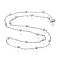 Non-Tarnish 304 Stainless Steel Cable Chain Necklaces, with Round Beads and Lobster Claw Clasps, Stainless Steel Color, 20~20.2 inch(50.8~51.3cm)