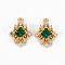 Brass Micro Pave Clear Cubic Zirconia Charms, with K9 Crystal Glass, Nickel Free, Rhombus, Real 18K Gold Plated, 14.5x11x3.5mm, Hole: 1mm