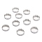 Non-Tarnish 304 Stainless Steel Cabochon Settings, Lace Edge Bezel Cups, Flat Round, Stainless Steel Color, 13x4mm Tray: 12mm
