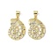 Brass Micro Pave Cubic Zirconia Pendants, Spiral Shell Charms, Rack Plating, Long-Lasting Plated, Cadmium Free & Lead Free, Real 18K Gold Plated, 19.5x13.5x3.5mm, Hole: 4.5x3.5mm