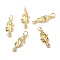 Brass Micro Pave Light Blue Cubic Zirconia Pendants, Cadmium Free & Lead Free, Sea Horse, Real 18K Gold Plated, 20x7x2mm, Hole: 3.5mm