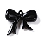Spray Painted Opaque Acrylic Pendants, Bowknot, Black, 40.5x49x11.5mm, Hole: 3.5mm