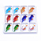 Handmade Lampwork Big Pendants, Inner Flower, Parrot, Mixed Color, 52~56x27~32x16~18mm, Hole: 7~8mm, 12pcs/box