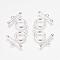 Brass Toggle Clasps, Silver Color Plated, Ring: 11x2mm, Bar: 19x2mm, Hole: 1.8mm