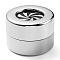 Rotating Lifting Ring Boxes with Sponge, Column Wedding Finger Ring Storage Case, for Wedding Gift, Silver, 6.05x4.3cm