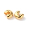 304 Stainless Steel Crimp Beads Cover, Golden, 5x2mm, Hole: 1.8mm