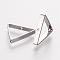 Brass Bead Frames, Triangle, Platinum, 15.5x17x0.5mm, Hole: 0.6mm