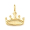 Brass Pendants, Real 14K Gold Plated, Crown, 16.3x15x5.5mm, Hole: 3.2mm