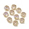 Flat Round Moonlight Effect Sew on Rhinestone, Glass Rhinestone, with Brass Settings, Garments Accessories, Light Gold, Thistle, 10x7mm, Hole: 1mm