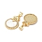 Brass Micro Pave Clear Cubic Zirconia Pendants, with Shell, Real 18K Gold Plated, Flat Round, Cadmium Free & Lead Free, Flower, 23x16x3mm, Hole: 3.5x5mm