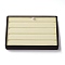Slotted PU Leather & Wood Display Stands, Diamond Display Stands, Rectangle, Pale Goldenrod, 12x18x3.2cm, Inner Diameter: 16.6x10.6cm