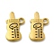 304 Stainless Steel Enamel Pendants, Baby Bottle Charm, Ion Plating(IP), Real 18K Gold Plated, Black, 17x10.5x2mm, Hole: 1.8mm