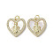 Brass Micro Pave Cubic Zirconia Pendants, Cadmium Free & Lead Free, with Shell, Virgin Mary Pattern, Real 18K Gold Plated, Heart, 18.5x18x3mm, Hole: 3mm