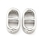 Brass Connector Charms, Cadmium Free & Lead Free, Oval, Platinum, 18x9.5x5mm, Hole: 1.2mm