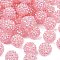 AB-Color Resin Rhinestone Beads, with Acrylic Round Beads Inside, for Bubblegum Jewelry, Pink, 16x14mm, Hole: 2~2.5mm