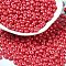 Baking Paint Luster Glass Seed Beads, Donut, Red, 4x2.5mm, Hole: 1mm, 275pcs/20g