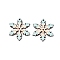 Printed Poplar Wood Pendants, Christmas Series, Snowflake, 36x31.5x2mm, Hole: 1.4mm