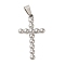 Non-Tarnish 304 Stainless Steel Pendants, Corss Charm, Stainless Steel Color, 34x18x3mm, Hole: 6x3.5mm