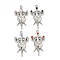 Alloy Rhinestone Pendants, Sword with Heart Charms, Platinum, Mixed Color, 35x19x4mm, Hole: 1.8mm