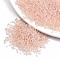 6/0 Glass Seed Beads, Transparent Inside Colours Luster, Round Hole, Round, Misty Rose, 6/0, 4~5x2.5~4.5mm, Hole: 1.2mm, about 4500pcs/bag