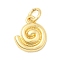 Brass Pendants, Conch Shape Charms, Long-Lasting Plated, Lead Free & Cadmium Free, Rack Plating, with Jump Ring, Real 18K Gold Plated, 11.5x10x4mm, Hole: 3.5mm