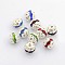 Brass Rhinestone Beads, Grade A, Silver Color Plated, Round, Mixed Color, 8mm, Hole: 1mm