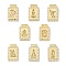 Brass Pendants, Rectangle, Religion Themes, with ABS Imitation Pearl, Long-Lasting Plated, Rack Plating, Real 18K Gold Plated, 23x15x4mm, Hole: 1.8mm