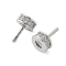Brass Micro Pave Cubic Zirconia Peg Bails, for Half Drilled Beads, Cadmium Free & Nickel Free & Lead Free, Platinum, 7.5x5mm, Pin: 1mm