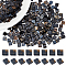300Pcs 2-Hole Glass Seed Beads, Antique Style, Rectangle, Black, 5x4.5~5.5x2~2.5mm, Hole: 0.5~0.8mm