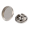 Non-Tarnish 304 Stainless Steel Brooch Findings, Brooch Base Settings, Flat Round, Stainless Steel Color, 14x2mm, Tray: 12.5mm