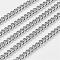 Tarnish Resistant 304 Stainless Steel Twist Chains, Soldered, for Men's Chain Necklace Making, with Spool, Stainless Steel Color, 3x2x0.6mm, about 164.04 Feet(50m)/roll