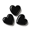 Handmade Lampwork Beads, Heart, Black, 20x20x7mm, Hole: 1.2~1.5mm