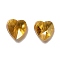 Electroplate Glass Beads, AB Color Plated, Faceted, Heart, Light Khaki, 14x14x8.5mm, Hole: 1mm