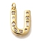 Brass Micro Pave Clear Cubic Zirconia Pendants, with Jump Ring, Lead Free and Cadmium Free, Long-Lasting Plated, Rack Plating, Letter Charms, Real 18K Gold Plated, Letter U, 20.5x13.5x2.7mm, jump ring: 5x1mm, 3mm inner diameter.