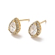 Серьги-капли из прозрачного кубического циркония EJEW-K093-18G-1