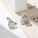 Серьги-гвоздики из латуни с микропаве из прозрачного кубического циркония EJEW-K299-01P-F-3
