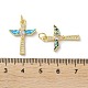 Латунные микропаве прозрачные подвески с фианитом KK-C045-14G-3