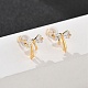Серьги-гвоздики bowkont из латуни с микропаве из прозрачных кубических цирконий EJEW-B131-03G-1