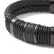 Кожаные браслеты плетеного шнура BJEW-E352-36B-3