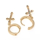 Серьги-кольца из латуни с микро-паве из фианита EJEW-G276-17G-3