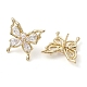 Серьги-гвоздики в форме бабочки из латуни EJEW-M245-07G-1