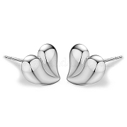 Серьги-гвоздики в форме сердца s925 JQ5379-2