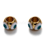 Латунные европейские эмалевые бусины KK-B028-25G-C
